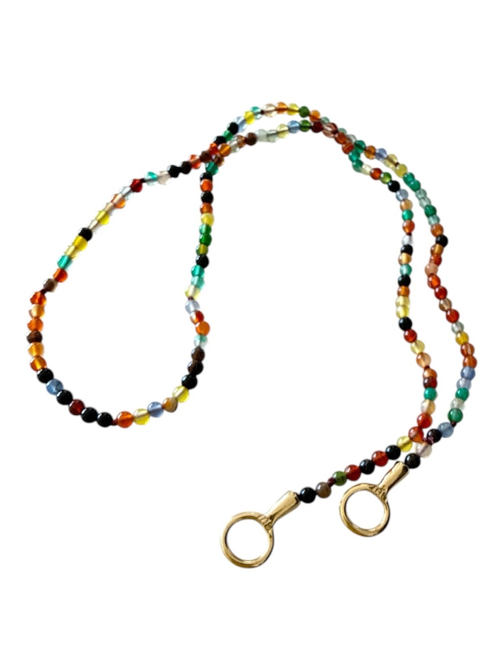 Marla Aaron Itty Bitty Agate Strand. 14” Strand w 14k Yellow Gold Loops.